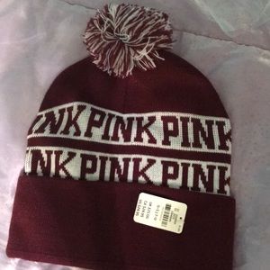 Victoria secret pink winter hat with Pom Pom